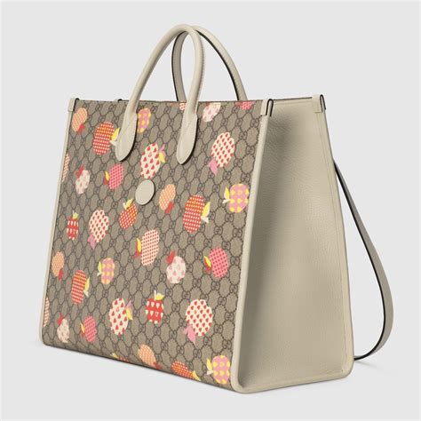 gucci les pommes large tote